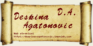 Despina Agatonović vizit kartica